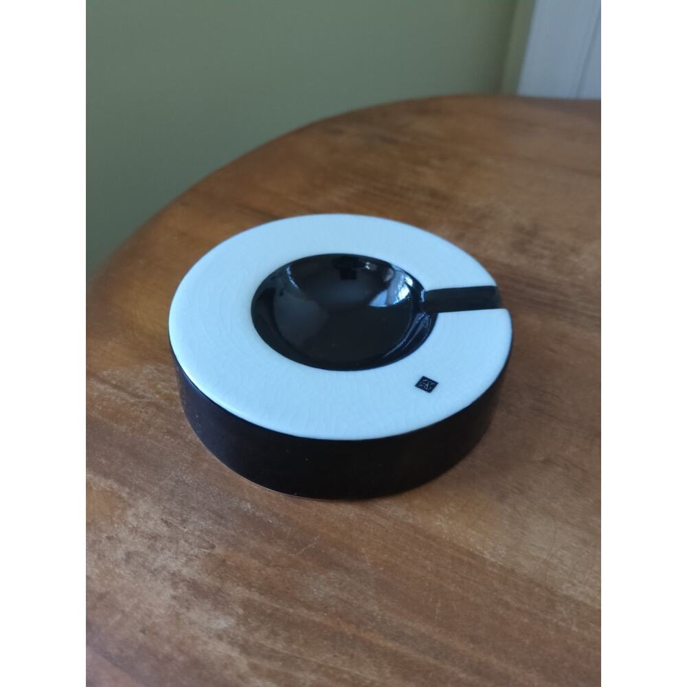 Vintage Rolf Sinnemark Art Deco Black And White Ashtray Swedish